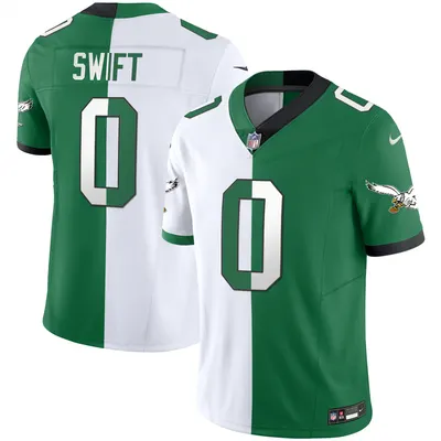 D'Andre Swift Philadelphia Eagles Throwback Kelly Split Jersey