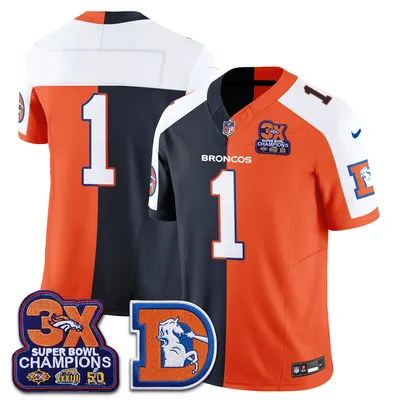 Denver Broncos Throwback Split Jersey Stitched - Alternate Split