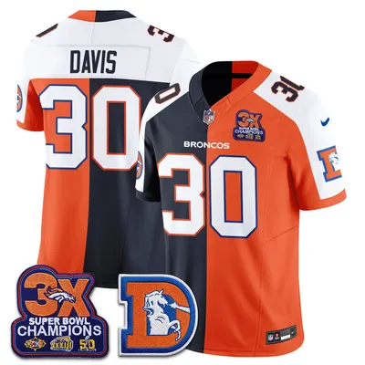 Terrell Davis Denver Broncos Throwback Split Jersey Stitched - Alternate Split